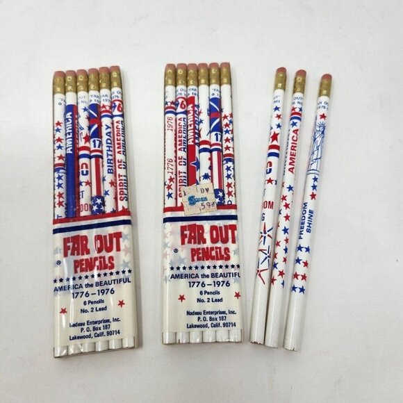 15 Vintage American 1776 Pencils Nadeau Enterprises No. 2 Wallace Made in USA - Picture 1 of 10